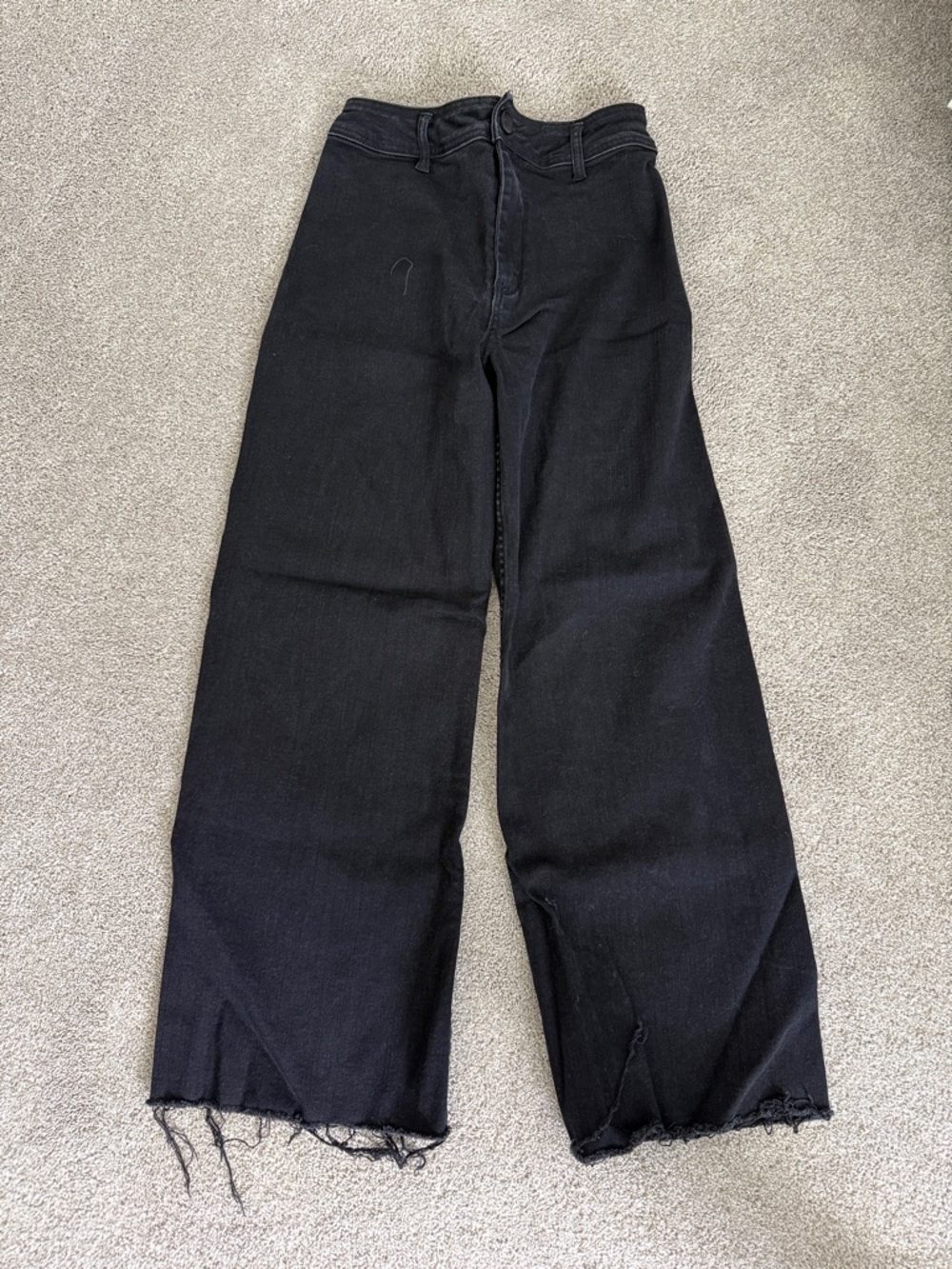 Wide-Leg Black Women's Pants - Casual High-Rise Style